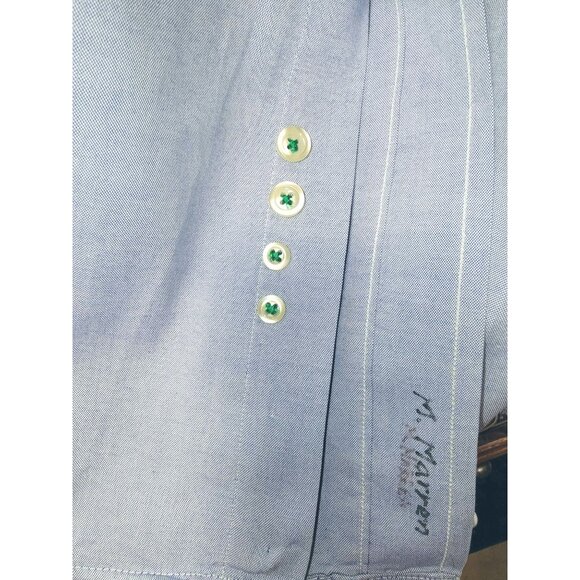 VTG Tommy Hilfiger Mens Button-Down Blue Shirt 16 1/2 34-35 - Picture 5 of 6